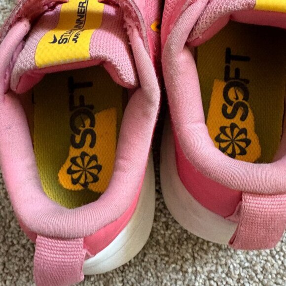 Nike Starrunner Just Do It Grade School Girl Size 12C Pink Velcro Running Shoes - Picture 5 of 10